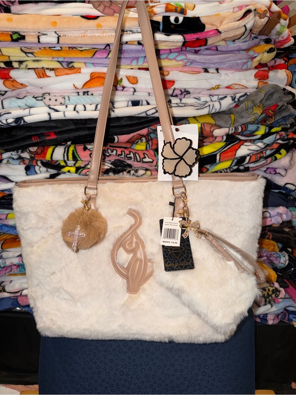 Baby phat Tan Fur tote